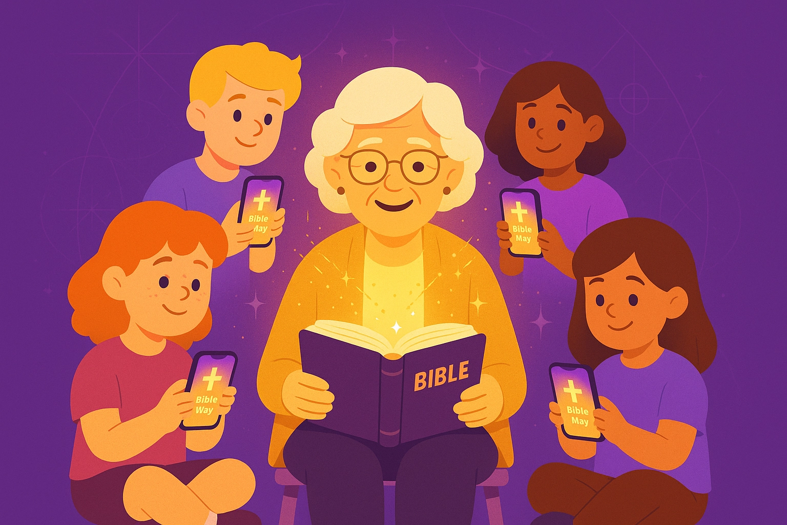 Family enjoying Bible Way together