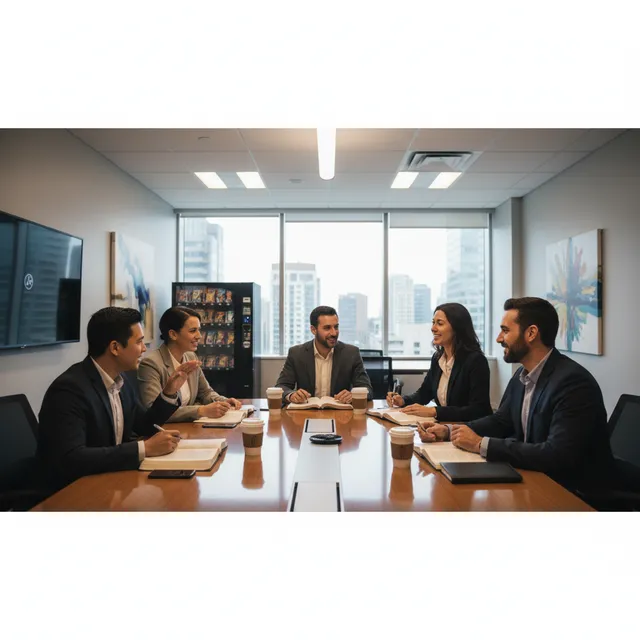 Small group workplace Bible study in corporate setting