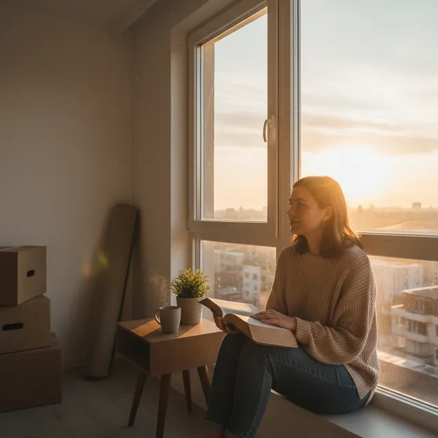 Person looking at sunrise with hope and Bible representing new beginnings after divorce