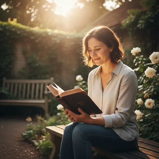 Person in quiet reflection with Bible open showing peaceful transformation
